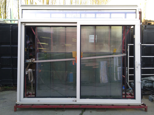 Schuifraam - ALU - Antraciet/wit met bovenlicht 333 x 275 cm