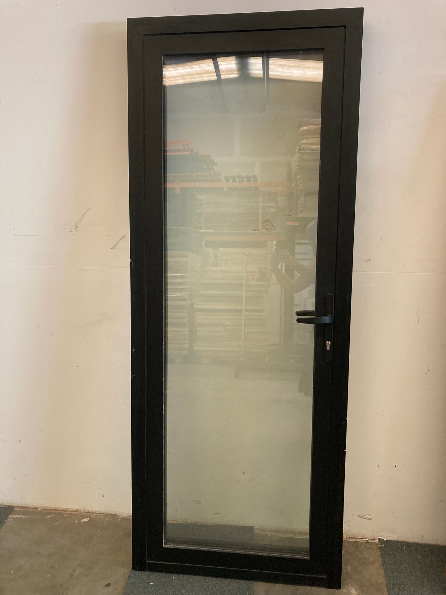 Buitendeur met glas - ALU - Zwart - met vliegenraam