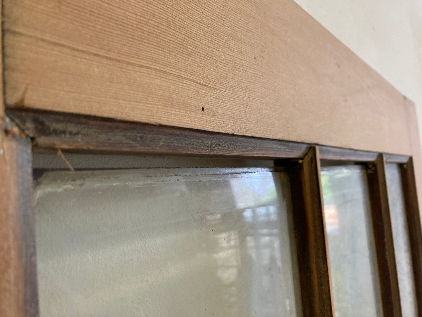Houten binnendeur met glas - afgeschuurd (205 x 81)