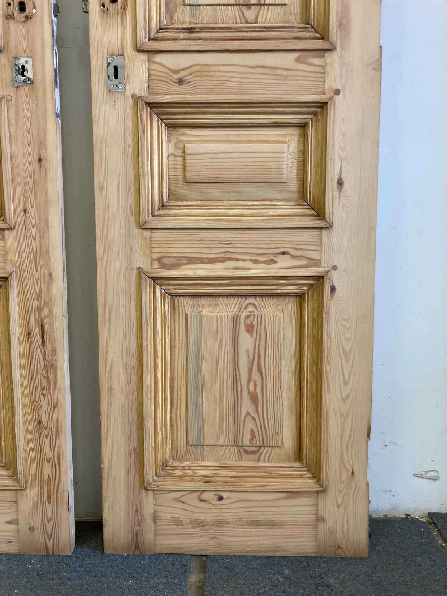 Dubbele houten binnendeur - afgeschuurd (198 x 56)