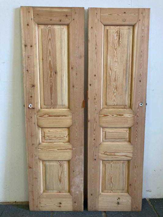 Dubbele houten binnendeur - afgeschuurd (198 x 56)