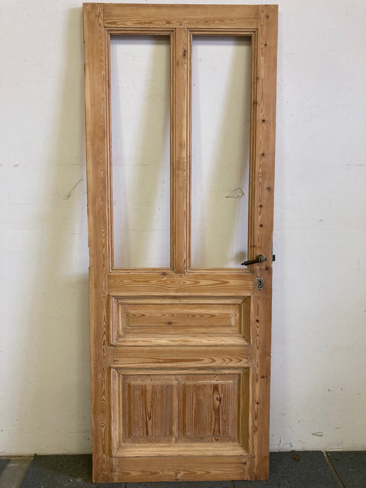 Houten binnendeur met venster- afgeschuurd (219 x 85)