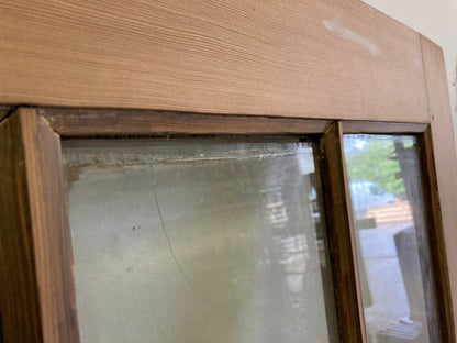 Houten binnendeur met glas - afgeschuurd (205 x 81)