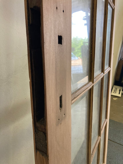 Houten binnendeur met glas - afgeschuurd (205 x 81)