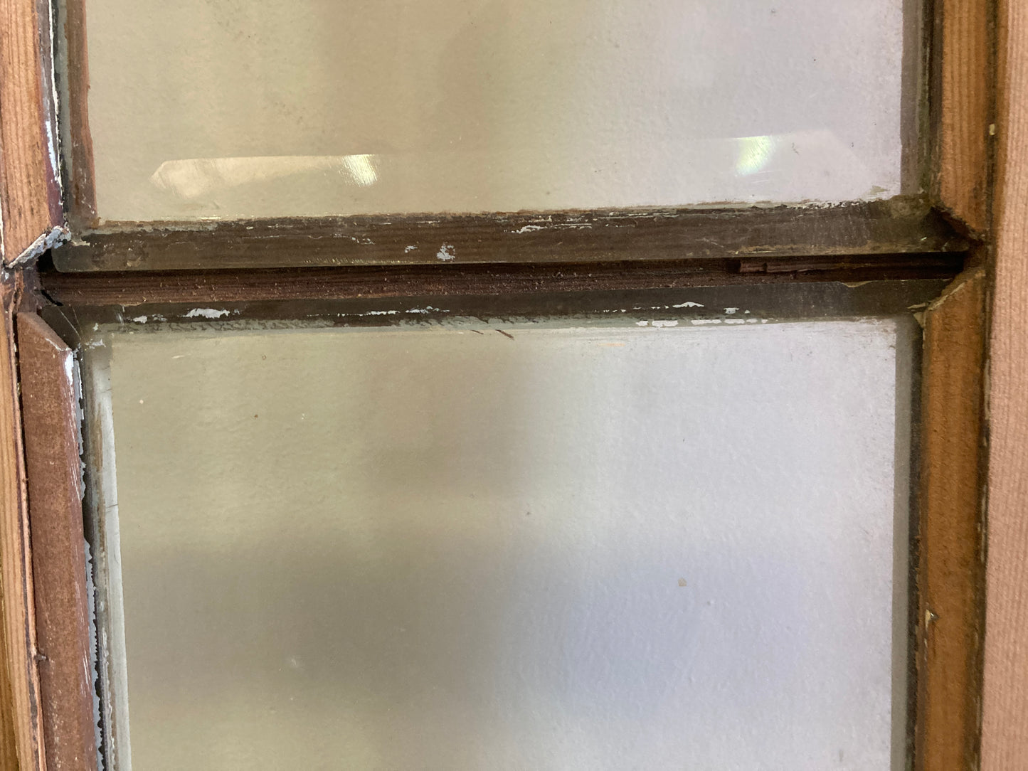 Houten binnendeur met glas - afgeschuurd (206 x 82)