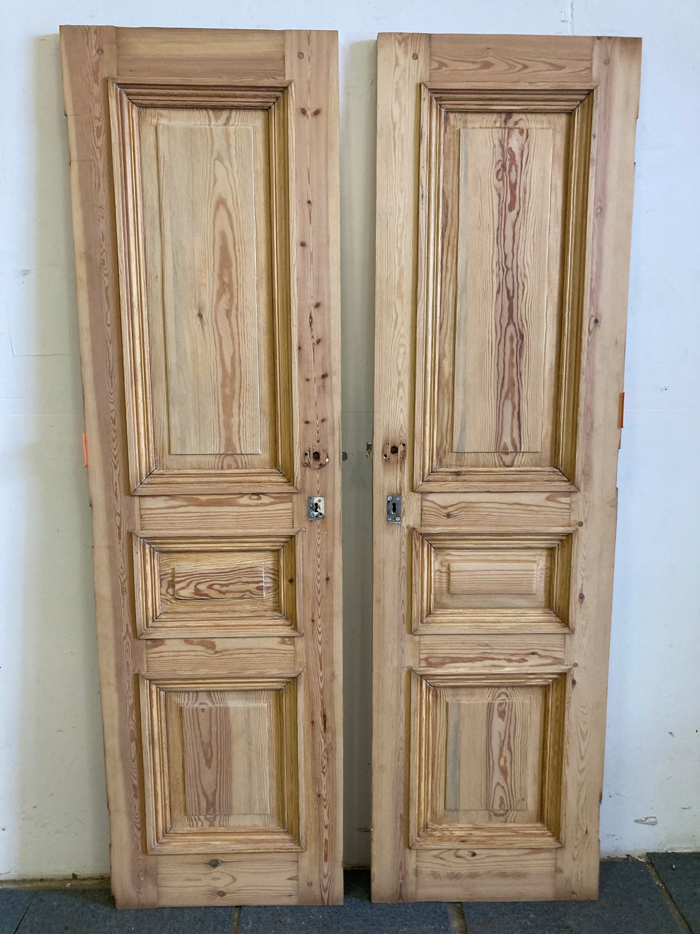 Dubbele houten binnendeur - afgeschuurd (198 x 56)