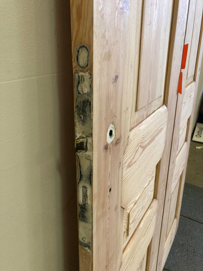Dubbele houten binnendeur - afgeschuurd (198 x 56)