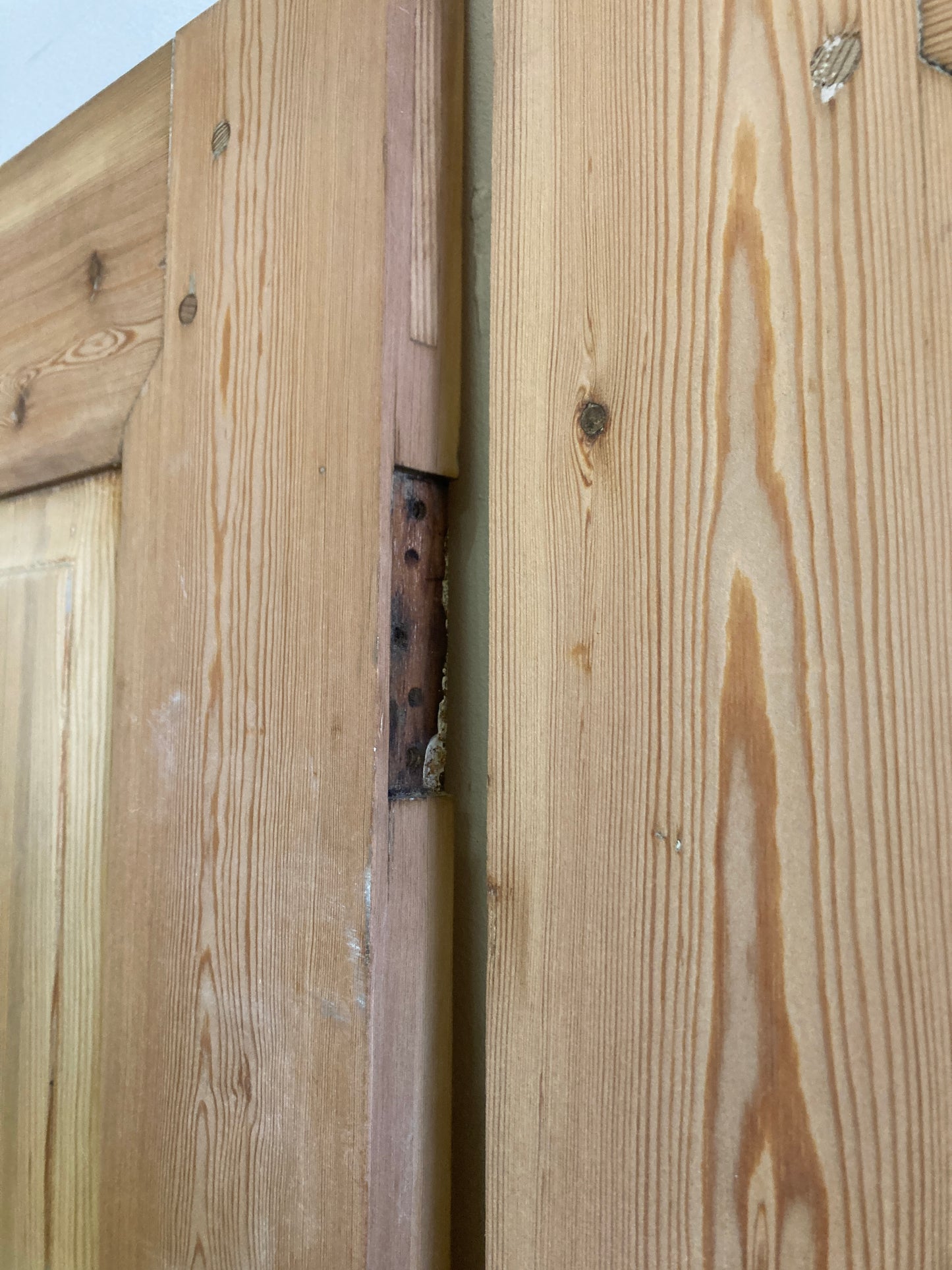 Dubbele houten binnendeur - afgeschuurd (198 x 56)