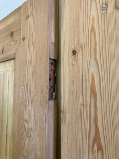 Dubbele houten binnendeur - afgeschuurd (198 x 56)