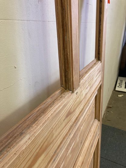 Houten binnendeur met venster- afgeschuurd (219 x 85)