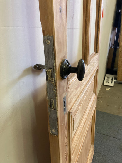 Houten binnendeur met venster- afgeschuurd (219 x 85)